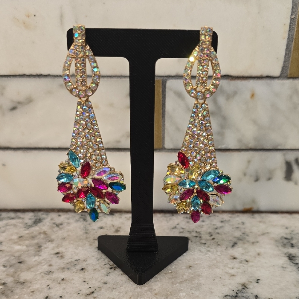 2/$10 Long Colorful Costume Earrings